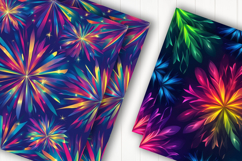 Rainbow Neon Abstract Digital Paper Product Image 2