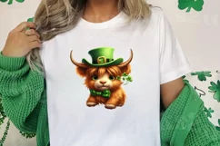St Patricks Day Highland Cow Clipart, Highland Cow Clipart Product Image 3