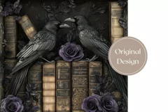 Black Raven Tumbler Wrap Design, Crows Tumbler Sublimation Product Image 2
