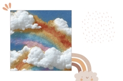 Glitter Rainbow Pillow Case, Sky Pillow Sublimation Design Product Image 2