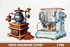 Coffee Sublimation Clipart, Coffee Watercolor Clipart Product Image 1