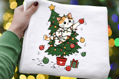 Funny Christmas Cat PNG, Cat Tangled In Christmas Tree PNG Product Image 5
