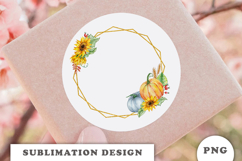 Watercolor Autumn Pumpkins Frame png Product Image 2