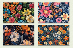 Batik Flowers Garden Cutting Boards sublimation Design Product Image 2
