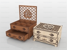 Chest Of Drawers Laser Cut Box Svg Files, Jewelry Box Files Product Image 2