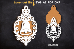 Christmas Ornament Bell SVG laser cut file for Glowforge Product Image 2