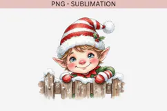 Christmas peeking character png design for T-shirts Product Image 2