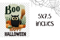 Cute Halloween Owl Towel, Cartoon Halloween Owl PNG Product Image 2