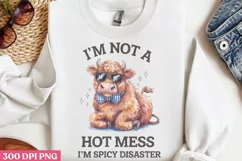 I'm not a hot mess PNG, Funny Animal Sublimation PNG Product Image 1
