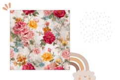 Colorful Pillow Case Print, Cute Flowers Pillow Template Product Image 2