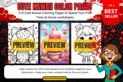 210 Cute Kawaii Coloring Pages for Kids Christmas games Product Image 2