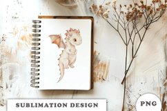 Watercolor cute Dragon sublimation png Product Image 2