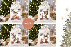 Cartoon Christmas Elf Santa Sack Designs, Christmas Elf PNG Product Image 2