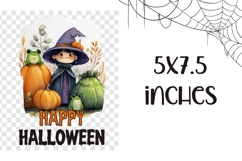 Cartoon Halloween Frog Towel Design, Happy Halloween PNG Product Image 2