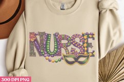 Nurse PNG, Mardi Gras Sublimation PNG Product Image 3
