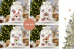 Watercolor Christmas Cardinal Santa Sack, Christmas Designs Product Image 2