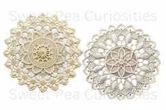 Doily, Lace, Cluster, Ephemera, PNG, Flower, Clipart Product Image 2