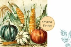 Fall Pumpkins Pillow Case Design, Fall Pillow Sublimation Product Image 2