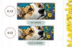 Corgi Mug Design, Floral Mug Wrap, Corgi Dog Mug Template Product Image 2