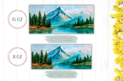 Nature Mug Wrap Design, Mountain Mug Template Product Image 2