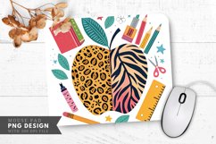 Funky Apple Adventure with Animal Prints Mouse Pad PNG Product Image 1