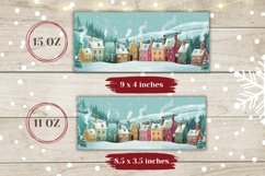 Christmas Mug Wrap Design, Winter Village Mug Template Product Image 2