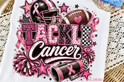Tackle Cancer Football PNG, Pink Ribbon Football Sublimation Product Image 1