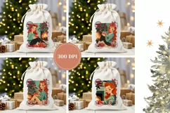 Cartoon Christmas Girl Santa Sack, Christmas Gift Bag Design Product Image 2