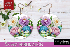 Magical Forest Round Earrings - Fantasy PNG Sublimation Product Image 1