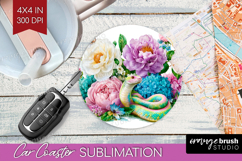 Magical Forest Car Coaster - Fantasy Coaster PNG Sublimation Product Image 1