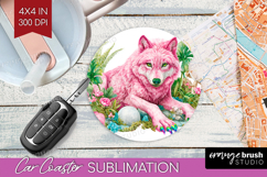 Magical Forest Car Coaster - Fantasy Coaster PNG Sublimation Product Image 1