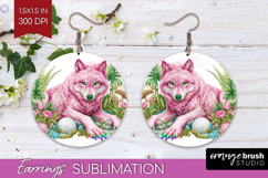 Magical Forest Round Earrings - Fantasy PNG Sublimation Product Image 1