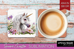 Magical Forest Square Coaster - Fantasy Coaster PNG Product Image 1