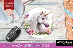 Magical Forest Car Coaster - Fantasy Coaster PNG Sublimation Product Image 1