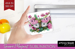 Magical Forest Magnet Sublimation - Fantasy Square Magnet Product Image 1