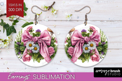 Magical Forest Round Earrings - Fantasy PNG Sublimation Product Image 1