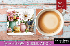 Magical Forest Square Coaster - Fantasy Coaster PNG Product Image 1