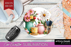 Magical Forest Car Coaster - Fantasy Coaster PNG Sublimation Product Image 1