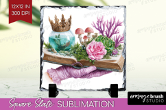 Magical Forest Slate PNG - Fantasy Square Slate Sublimation Product Image 1