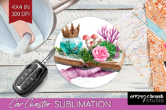 Magical Forest Car Coaster - Fantasy Coaster PNG Sublimation Product Image 1