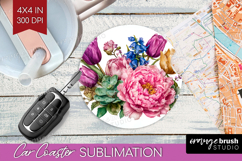 Magical Forest Car Coaster - Fantasy Coaster PNG Sublimation Product Image 1
