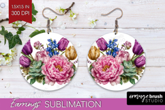 Magical Forest Round Earrings - Fantasy PNG Sublimation Product Image 1