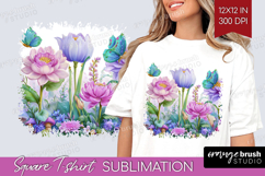 Magical Forest Square Tshirt Background - Fantasy PNG Product Image 1