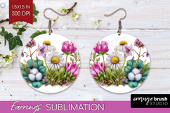 Magical Forest Round Earrings - Fantasy PNG Sublimation Product Image 1