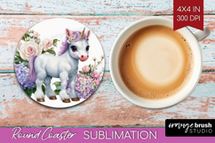 Magical Forest Round Coaster - Fantasy Coaster PNG Product Image 1