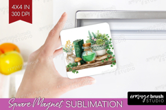 Magical Forest Magnet Sublimation - Fantasy Square Magnet Product Image 1