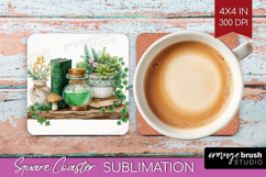 Magical Forest Square Coaster - Fantasy Coaster PNG Product Image 1