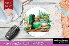 Magical Forest Car Coaster - Fantasy Coaster PNG Sublimation Product Image 1