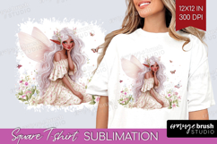 Magical Forest Square Tshirt Background - Fantasy PNG Product Image 1