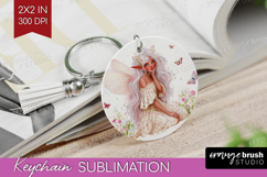 Magical Forest Keychain PNG - Fantasy Keychain Sublimation Product Image 1